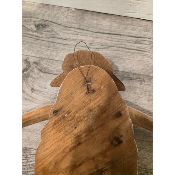 Vintage Folk Art Sheep wall hanger Door decor Rusty Primitive Lamb Handmade wood - Picture 10 of 11